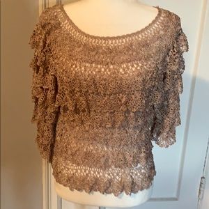 Flouncy layered  crochet top!